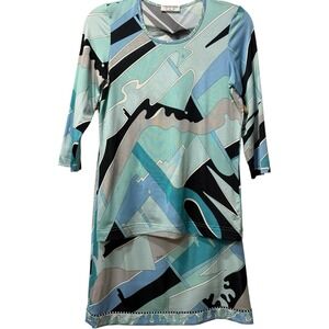 VTG Rare Bessi Jersey Mod Print Skirt Set 90s Retro Italy Size 6 Pucci